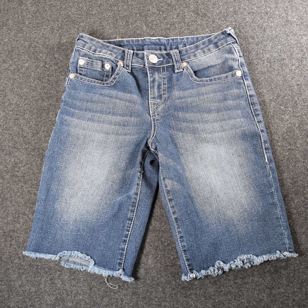 True Religion World Tour boys’ denim cut‑off shorts